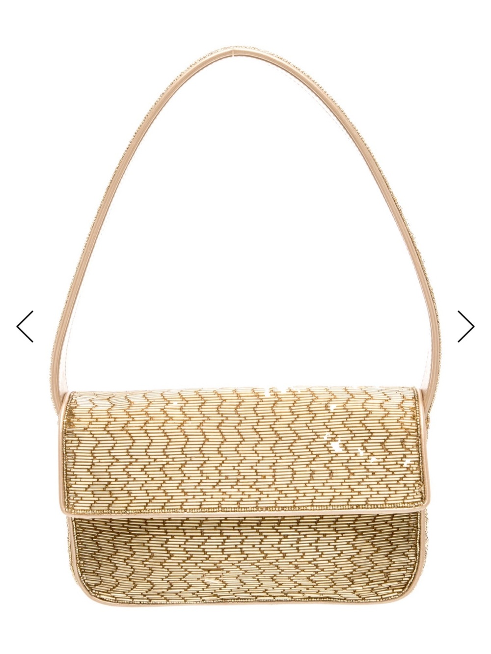 STAUD Tommy Beaded Bag Gold